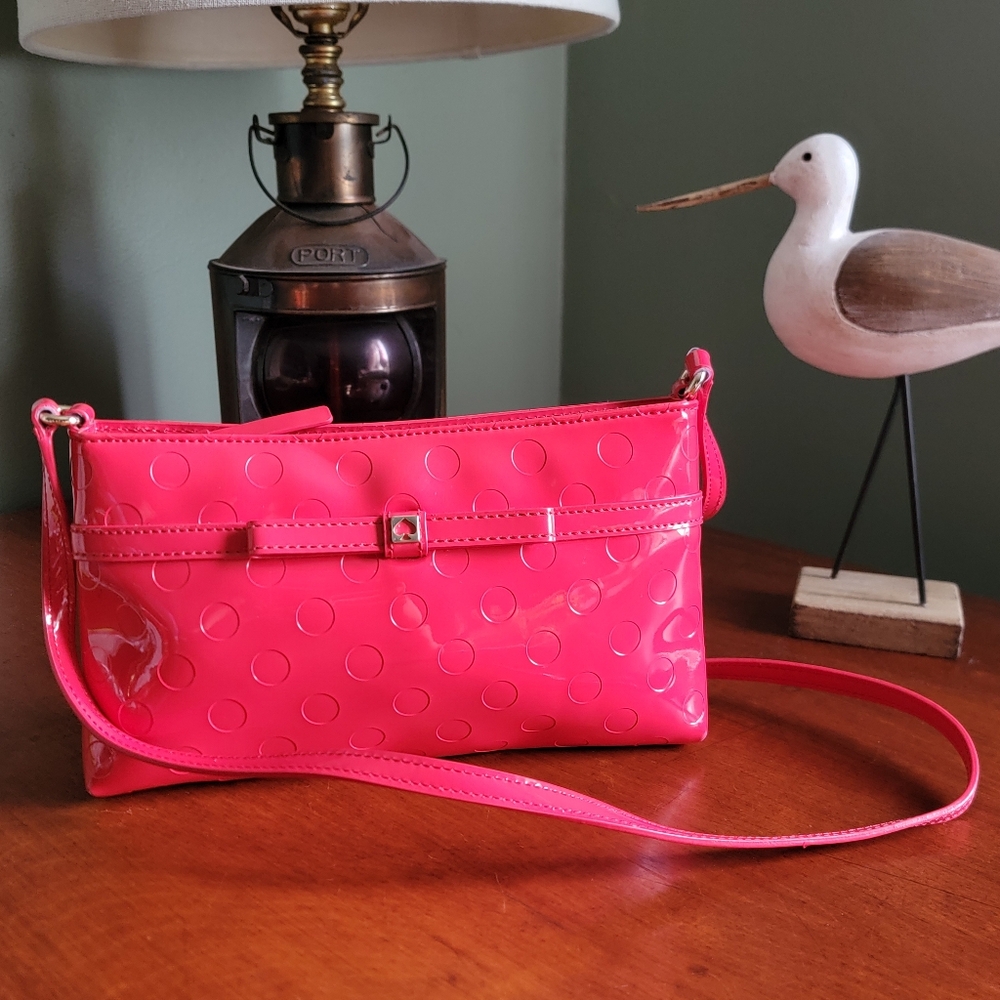 Kate Spade WKRU2467 Camellia Street Hot Pink Patent Leather Crossbody Y2K